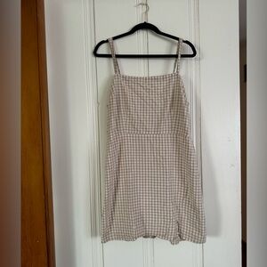 Beige Gingham Dress